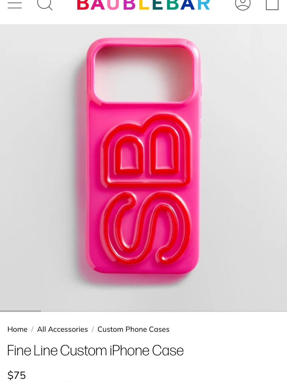 BaubleBar brand new (CW initials) iPhone 14 Pro